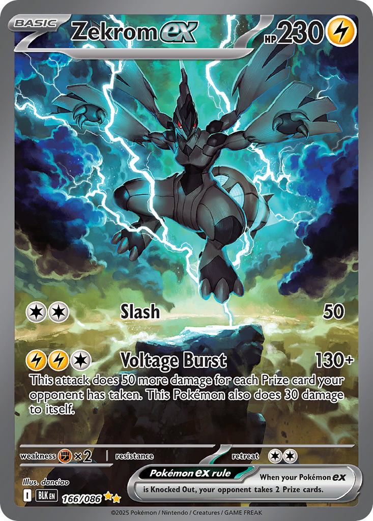 Zekrom ex Special Illustration Rare from Black Bolt used for a Black Bolt versus White Flare ETB market comparison