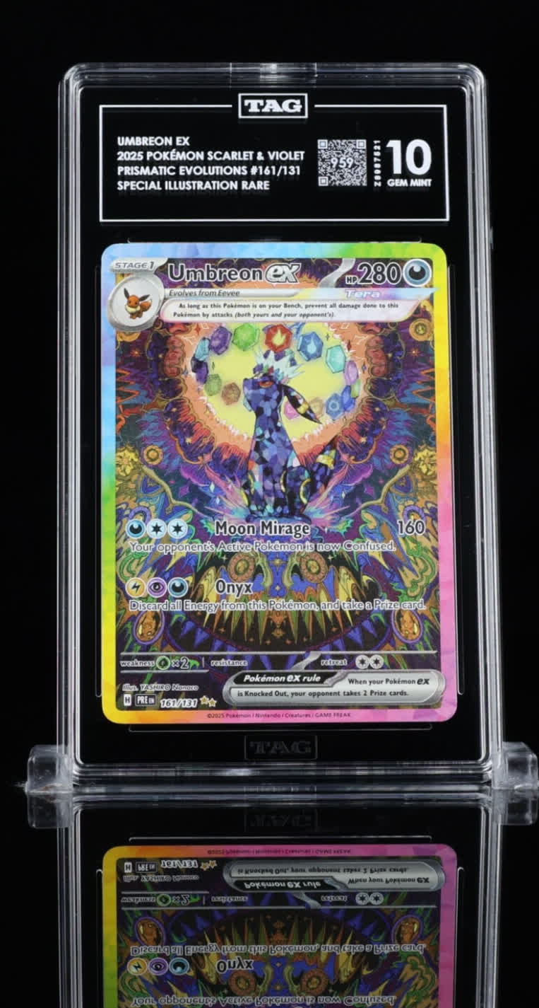 Umbreon ex Prismatic Evolutions PSA 10 — undervalued Pokemon cards February 2026